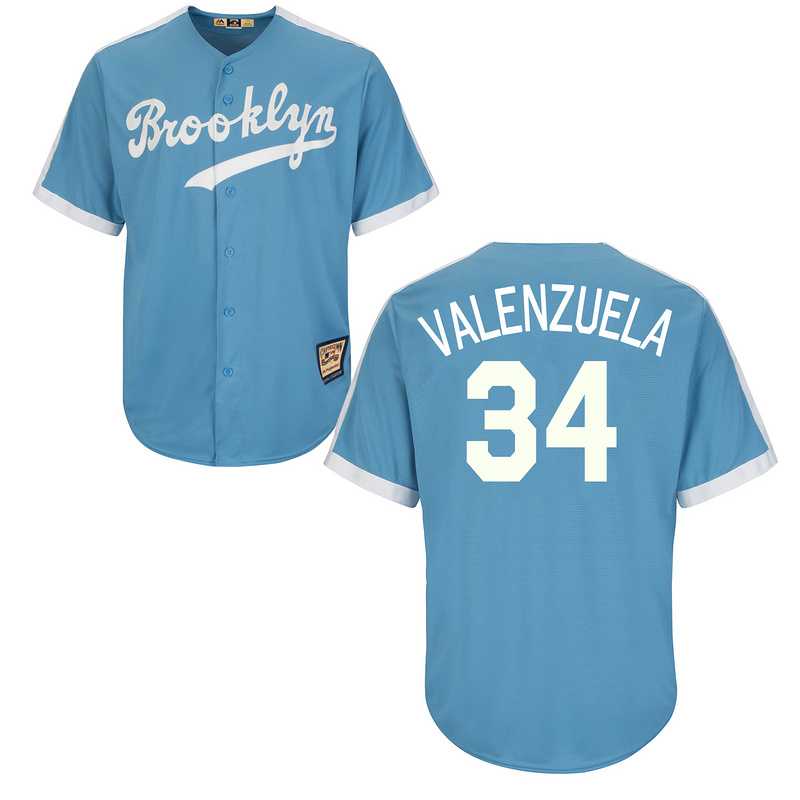 Los Angeles Dodgers #34 Fernando Valenzuela Light Blue Cooperstown Stitched Jersey JiaSu,We sell and wholesale Los Angeles Dodgers #34 Fernando Valenzuela Light Blue Cooperstown Stitched Jersey JiaSu on line form chian!